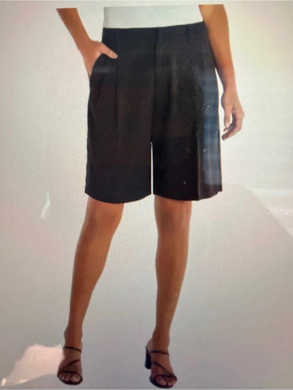 Liverpool Black Trouser Bermuda Shorts.